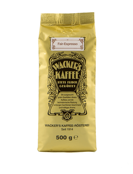 Wacker's Kaffee Fair Espresso in Goldtüte