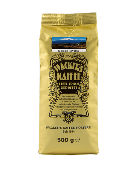Wacker's Kaffee Tansania Ruvuma in Goldtüte