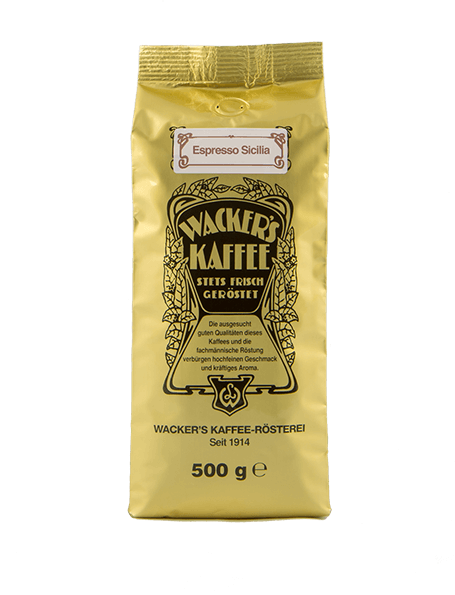 Wacker's Kaffee Espresso Sicilia in Goldtüte