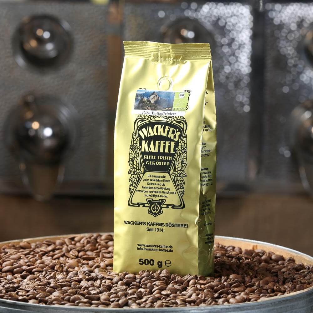 Wacker's Kaffee Bio Peru Entkoffeiniert Kaffeebohnen