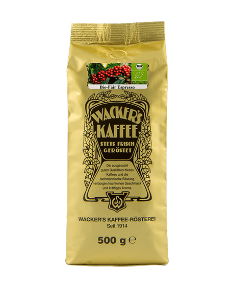 Wacker's Kaffee Bio Fair Espresso in Goldtüte