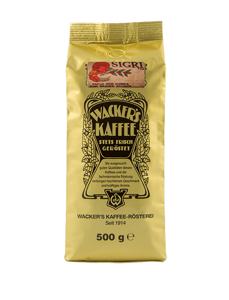 Wacker's Kaffee Papua Neu Guinea „Sigri” in Goldtüte