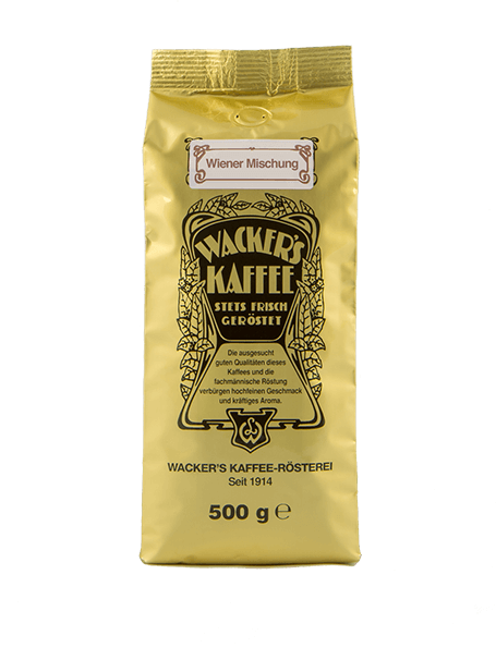 Wacker's Kaffee Wiener Mischung in Goldtüte