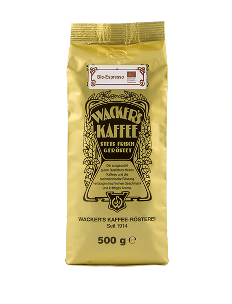 Wacker's Kaffee Bio Espresso in Goldtüte